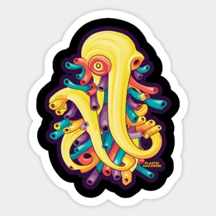 Plastic Macaroni Boho Trippy Hippy Calamari Sticker